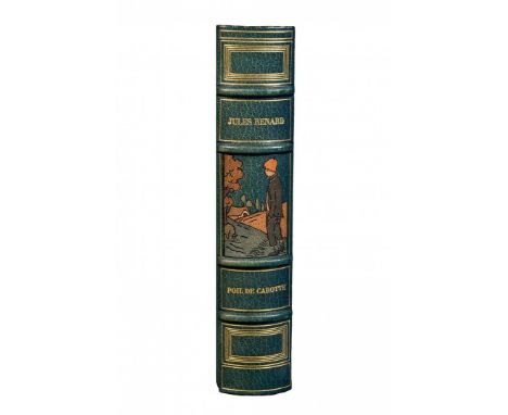 [Legatura francese]. Stupenda legatura in marocchino blu notte con cornici in oro ai piatti, figura di “poil de carotte” inta