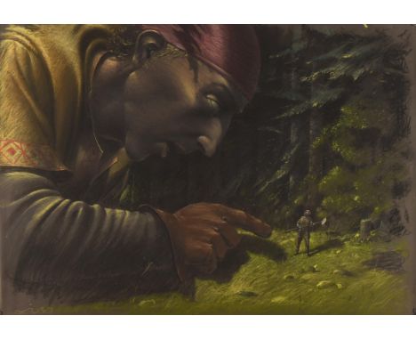 Zig Zag Norse Legends for BBC TV. Útgarða-Loki. ill, Paul Birkbeck 1939-2019. Norse myth, the Giant Skrymir and Thor. Not sig