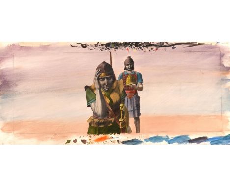 Kings possibly for BBC TV. Ill. Paul Birkbeck 1939-2019. Jonathan and David, 27.5 x 61.5 cm, not signed. ABOUT PAUL BIRKBECK;