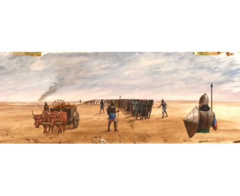 In The Beginning Old Testament / New Testament for BBC TV & Books. Paul Birkbeck 1939-2019. Exodus of Israelites, 25.5 x 65 c