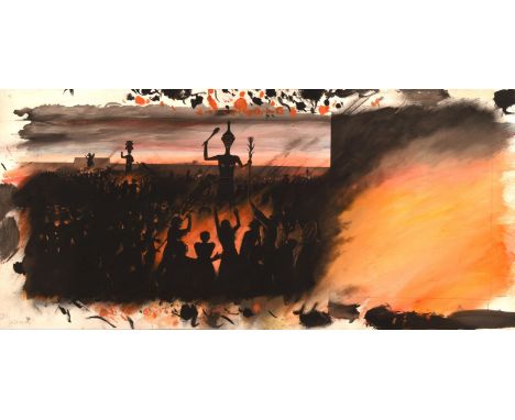 Kings possibly for BBC TV. Ill. Paul Birkbeck 1939-2019. Worship of Baal, 27 x 61.5 cm, not signed. ABOUT PAUL BIRKBECK; an a
