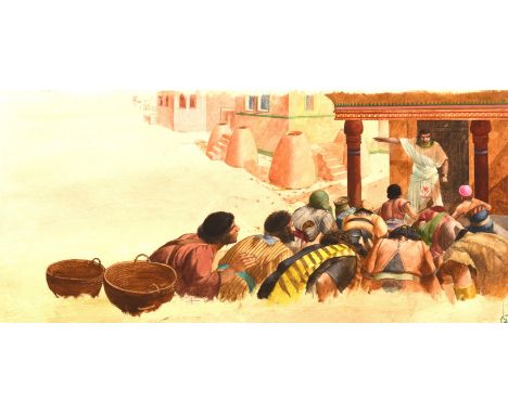 In The Beginning Old Testament / New Testament for BBC TV & Books. Paul Birkbeck 1939-2019. 25.5 x 54.5 cm, not signed. ABOUT