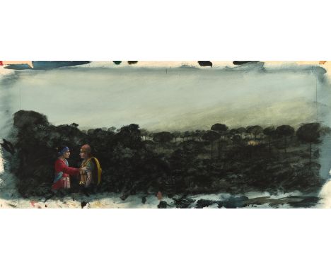 Kings possibly for BBC TV. Ill. Paul Birkbeck 1939-2019. Jonathan and David in the woods, 28 x 61.5 cm, not signed. ABOUT PAU