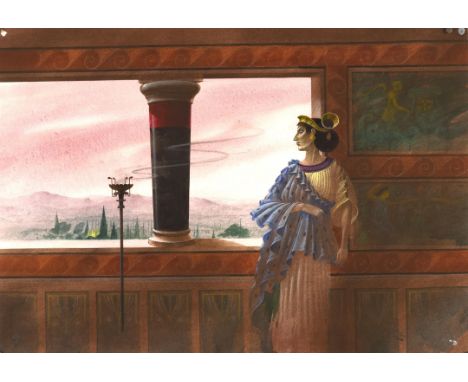 Possibly for The Story Beneath The Sands - Egyptian Legends for BBC TV. ill. Paul Birkbeck 1939-2019, Classical figure standi