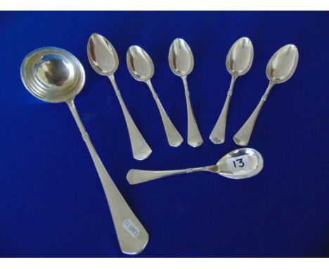 A Silver 800 ladle and spoons, 717 grams