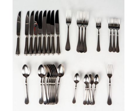 In the Oasis pattern, you have a set that includes 9 dinner knives, 10 large spoons, 1 dinner fork, 4 salad forks, and 6 smal