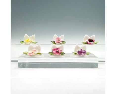 Multicolored miniature rose set. Vintage item. This item has its original box. Coalport backstamp. Box measures: 4.75"L x 4.7