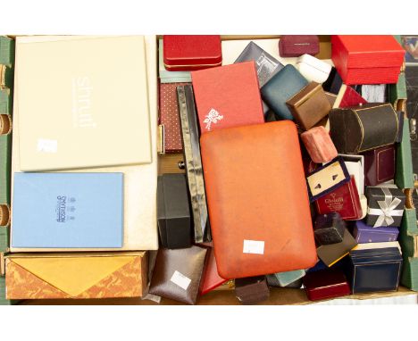 A collection of jewellery boxes, including some vintage versions, various sizes, shapes and colours