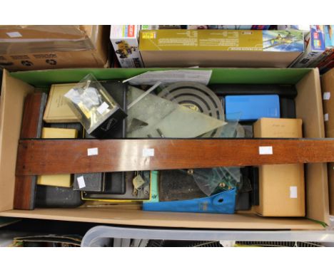 A large box of 1940s/50s of Draughtsmans tools - Stanley T- Square, pocket volt meter, P. Rock and Rolle boxed calliper, etc 