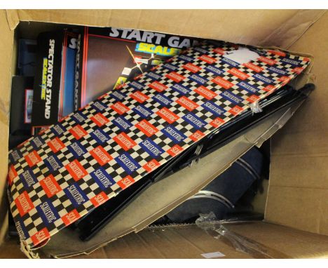 Scalextric Le Mans 24 hour set along with accessories including pit stop, start gantry etc