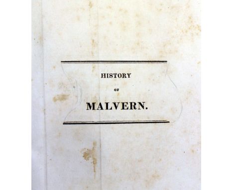 Chambers, John - A General History of Malvern, 1817, first edition, half leather binding