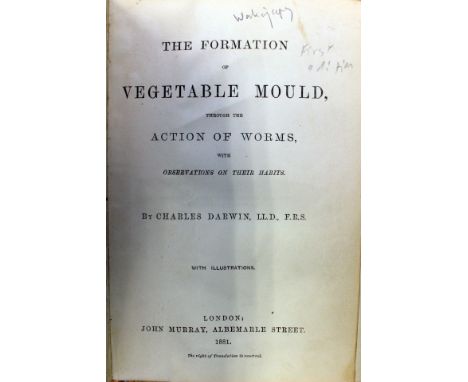 Darwin, Charles. The Formation of Vegetable Mould, through the Action of Worms, with Observations on their Habits, first edit