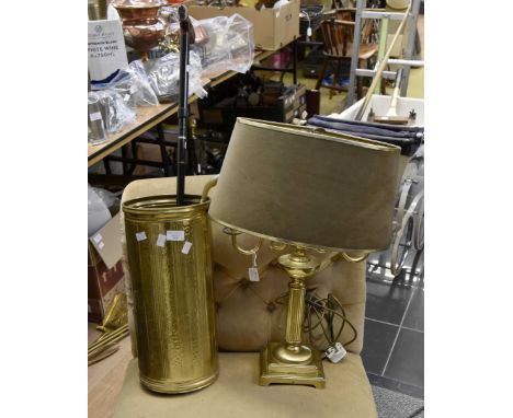 1950 brass lamp with brass stick stand