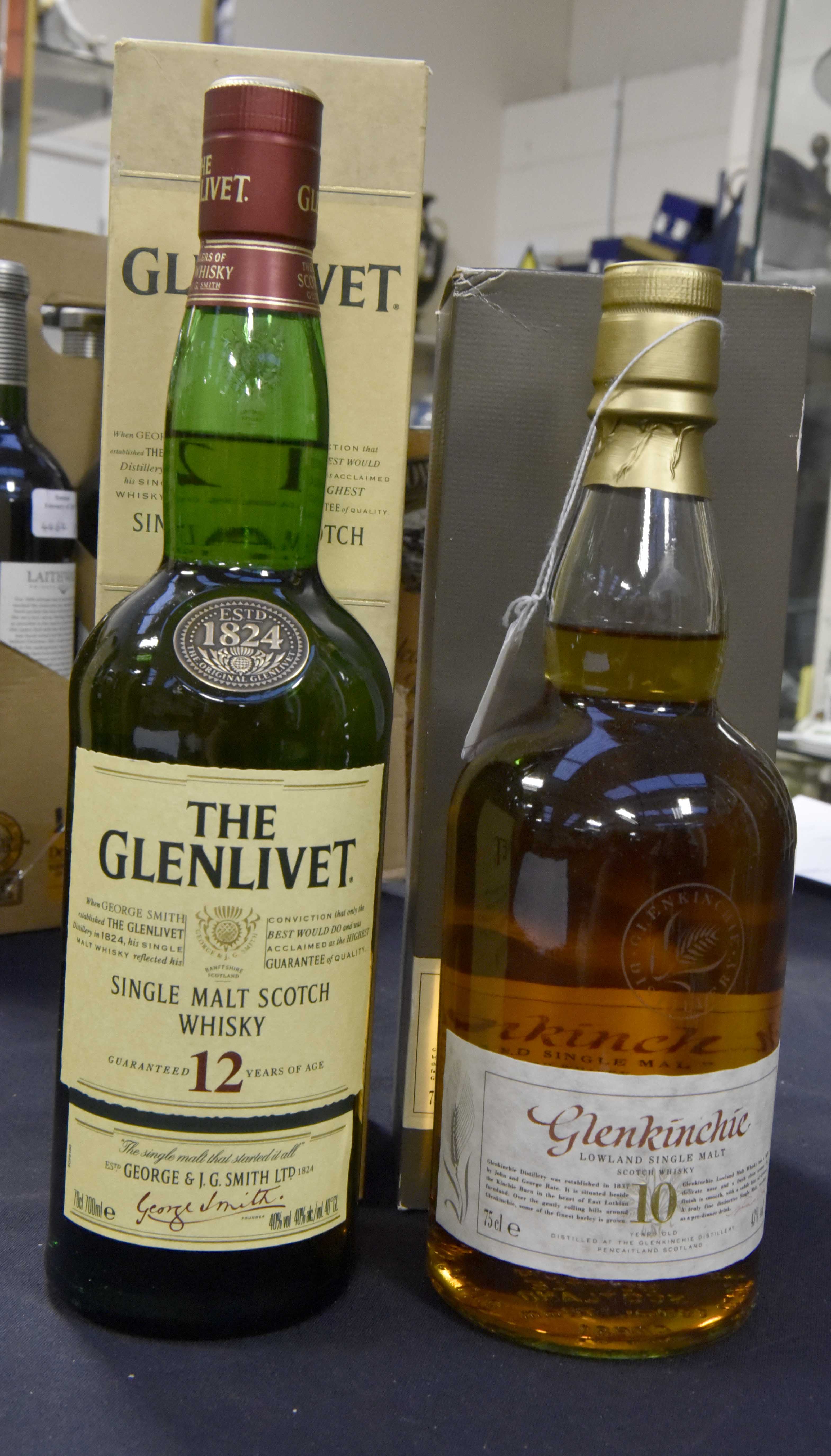One bottle Glenlivet 12 year Old Single Malt Whisky, distilled by