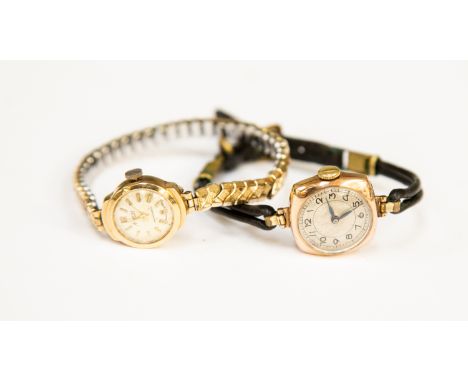 Two 9ct gold ladies vintage wristwatches