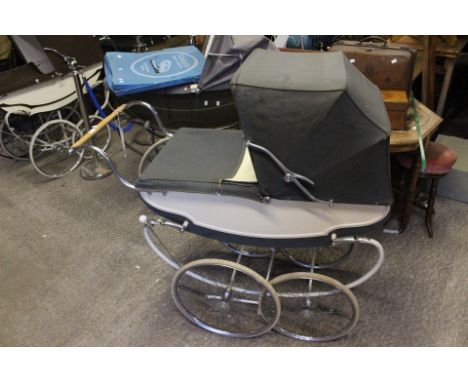 Two vintage prams including a Osnath Gainsborough circa 1959 and a Marmet Majestic model, circa 1960, both coach built baby c