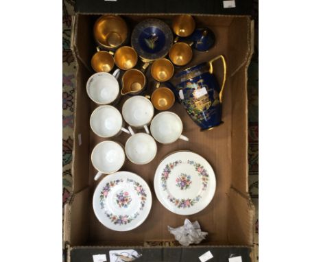 1930's Carlton Ware Oriental patterned coffee set and pot, plus Paragon floral tea cups, saucers and side plates A/F