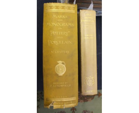 Hurlbutt Frank, Old Derby Porcelain, and its artist workmen, 1925 first edition, and Chaffers William Mark, and monograms on 