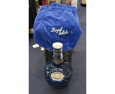 A Chivas 'Royal Salute' 21 year old whisky, presented in a Wade ceramic bottle and velvet sack, boxed
