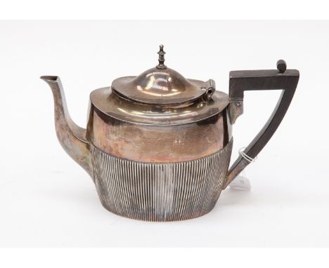 An Edwardian silver oval teapot, James Dixon, Sheffield 1902 