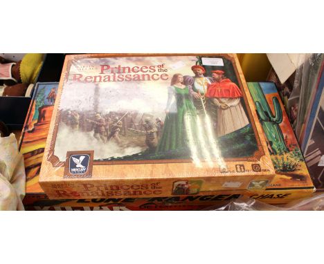 Lone Ranger board game by Peter Pan along with Kojak board game by Arrow Games plus Princes of The Renaissance, still sealed 