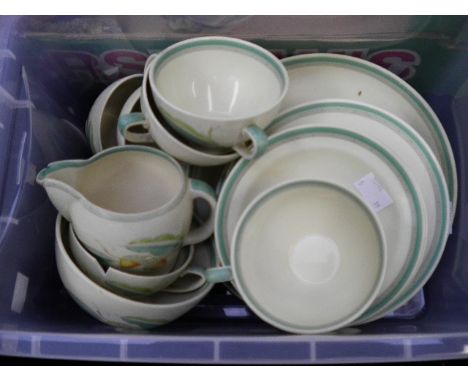 A Susie Cooper, Crown Works, tea service, "Acorn/leaf pattern" late 1930's/40's, earthenware (19)