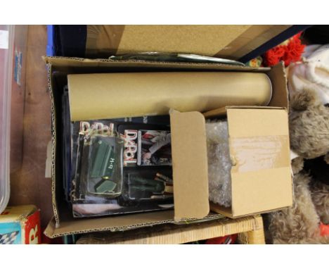 1 box of Dr Who magazines including K-9 and Dr Who figures (1 box)