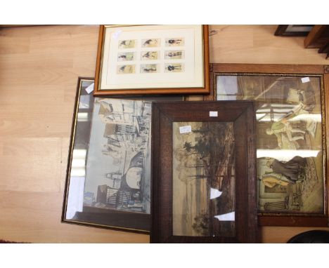A collection of eight various lithograph colour prints etc, framed various subjects