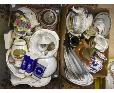 Collection of mixed 20th Century ceramics including china tea services, plates, china flowers, ceramic dogs
