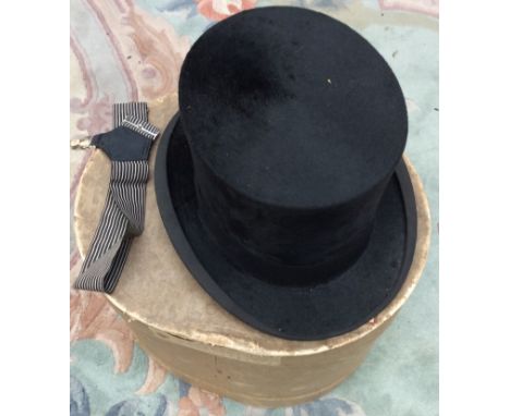 Vintage Berrills Tailors of Northampton containing Christy's London gents silk top hat (1) 