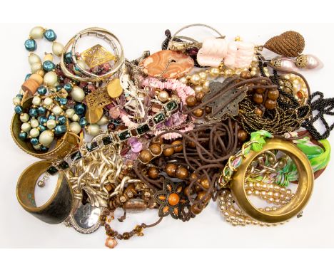 Vintage and later costume jewellery, assorted including hat pins