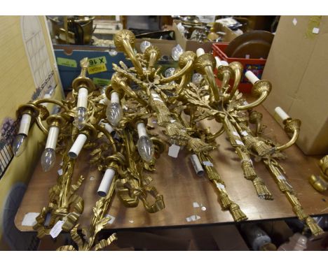 10 x ormolu 20th Century wall light fittings