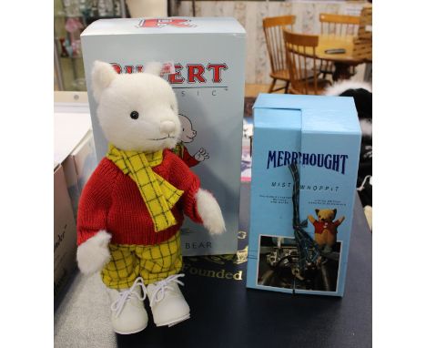 Merrythought Mr Whoppit limited edition 4279/5000 boxed 21 cms long together with a Steiff boxed Rupert the Bear and certific