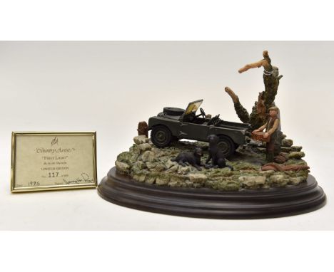 Country Artists; First Light group, ceramic with Land Rover and farmer by Keith Sherwin 117/850, 1996