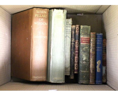 A small collection of books including Seven Pillars of Wisdom, by T. E. Lawrence, second impression, 1935; Romford's Hounds, 