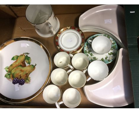 Late 20th Century items including Cloisonné 6 x coffee cups and saucers, 2 Gladstone cups and saucers, 12 x Poole side dishes