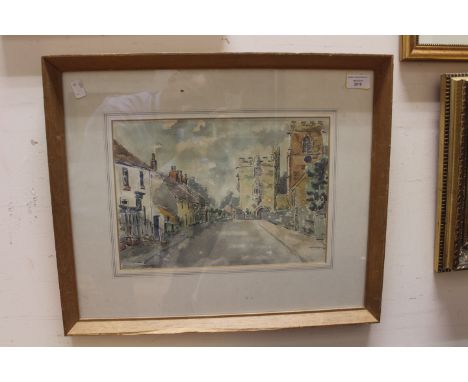 Stuart Bullmore (Contempory), "Marmion Gate, West Tanfield, Yorkshire", watercolour on paper, signed, 24cm x 34cm. 