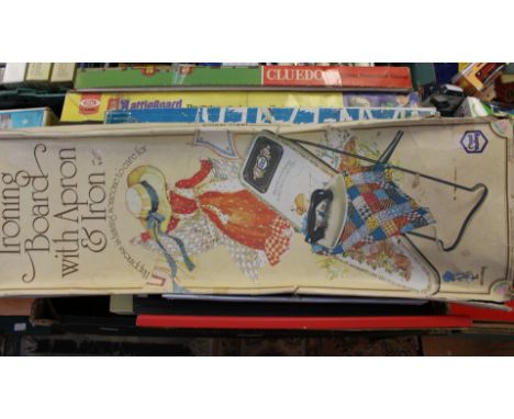 Vintage games, jigsaws, along with Chad Valley Holly Hobbie ironing set (1 box)