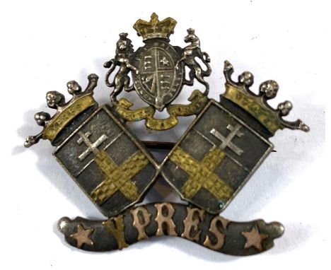 A WWI brooch silver and gilt for Ypres 
