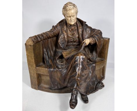GOLDSCHEIDER: An imposing earthenware sculpture depicting Richard Wagner, after Albert Dominique Roze, stamped to back of cha