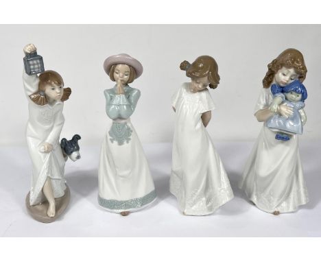 Four Nao porcelain figures:&nbsp; Rag doll; We're sleepy; Who is the Sunday vest; another girl 