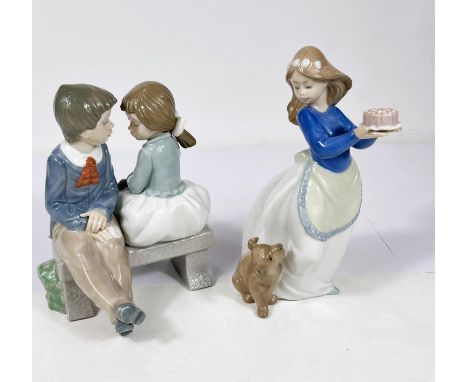 Two Nao groups:&nbsp; First love, boy &amp; girl on beach &amp; girl on bench with cake and dog 
