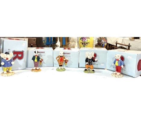 Five Royal Doulton figures, boxed:&nbsp; Bill Badger; Ping-Pong; Podgy Pig; Edward Trunk &amp; Algy Pug 