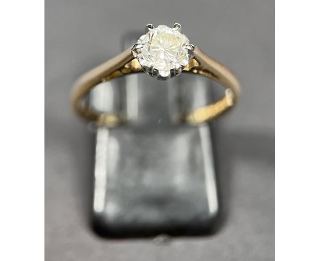 A 9ct hallmarked gold dress ring set with solitaire diamond, diameter approx. 5mm, O and a half, 2.5gm 