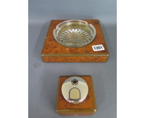 An Elie Bleu ashtray and lighter - in good condition