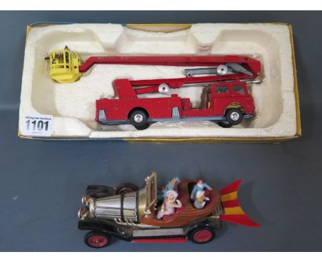 Corgi Major Simon Snorkel fire engine turntable no 1127 with original box in good order and Chitty Chitty Bang Bang - in play