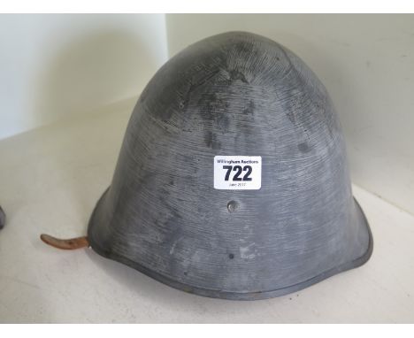 A Danish 1941 pattern helmet similar to 1923 pattern but without rear vents with cradle and later strap