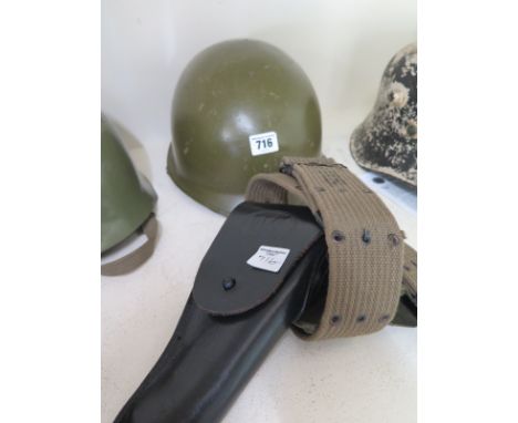 US helmet post War 1956 pattern holster belt and pouches - good condition
