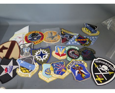 A collection of US Military patches including Strategic Air Command Chiefs Tactical Fighter Sqdn also a Vietnam un official p