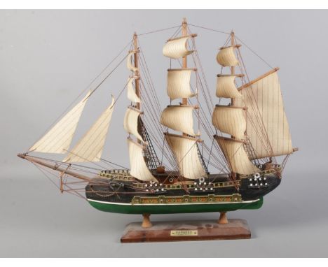 A wooden scale model model of a galleon 'Fragata Siglo XVIII ship.  